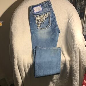 Miss Me Distressed Blue Denim Jeans